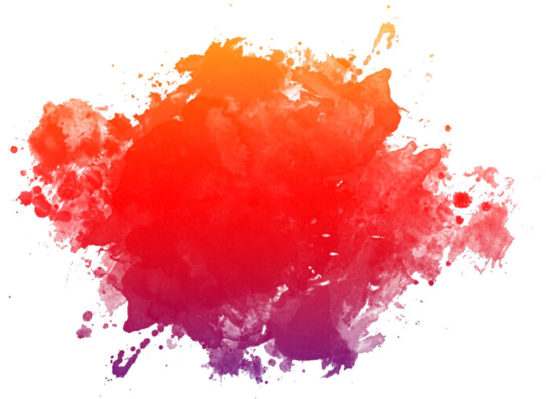 Orange and Red Watercolor Splotch Shape